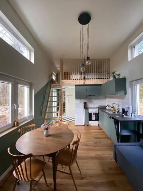 Kitchen or kitchenette, Living room, Seating area, Dining area, stove