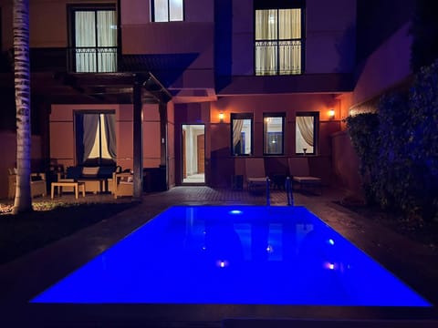 Night, Pool view, Swimming pool