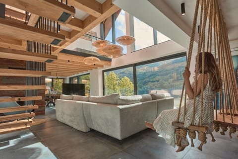 Natural landscape, Living room, Seating area, Mountain view