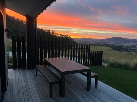 Patio, View (from property/room), Mountain view, Sunset