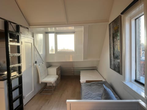 Zolderstudio dichtbij Goffert met eigen badkamer en WC, eigen keuken, eigen ingang Bed and Breakfast in Nijmegen