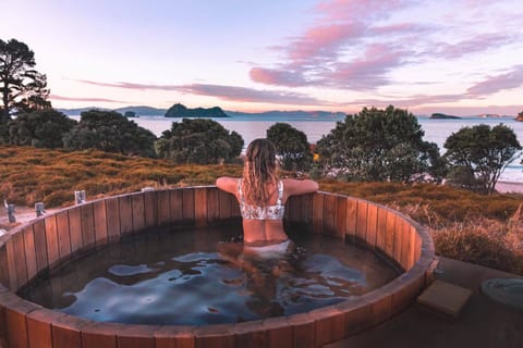 Winter, Hot Tub, Beach, Sunrise, Sunset