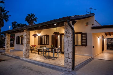 Property building, Patio, Night, Dining area