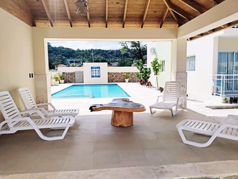 Patio, Pool view, Swimming pool, sunbed