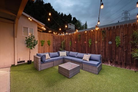 Patio, Night, Seating area