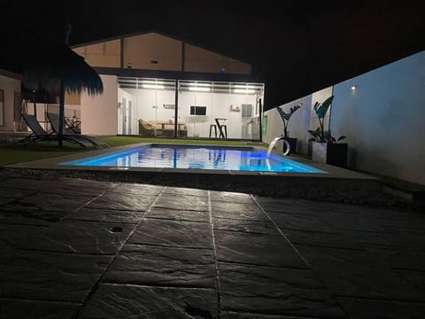 Night, Pool view, Swimming pool