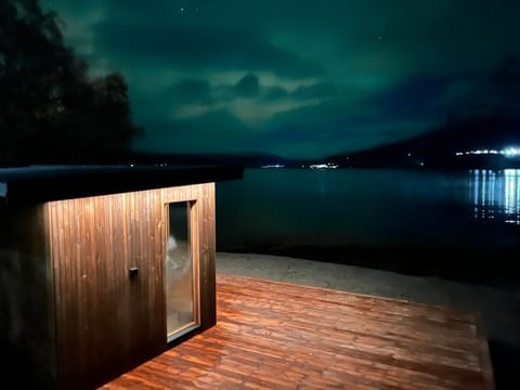 Night, Natural landscape, Sauna