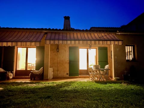 Property building, Patio, Night, Garden, Garden view