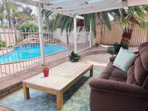 Patio, Pool view, sunbed