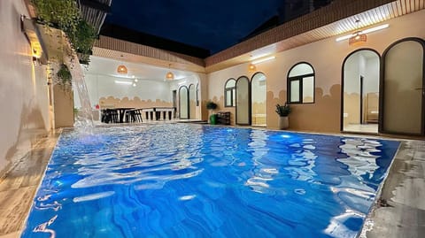 Patio, Night, Pool view, Swimming pool