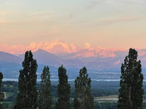 Nearby landmark, Natural landscape, Mountain view, Sunset