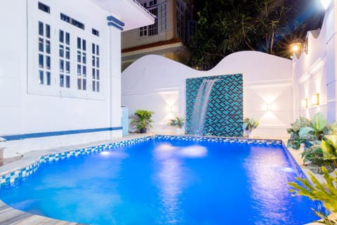 Property building, Night, Pool view, Swimming pool