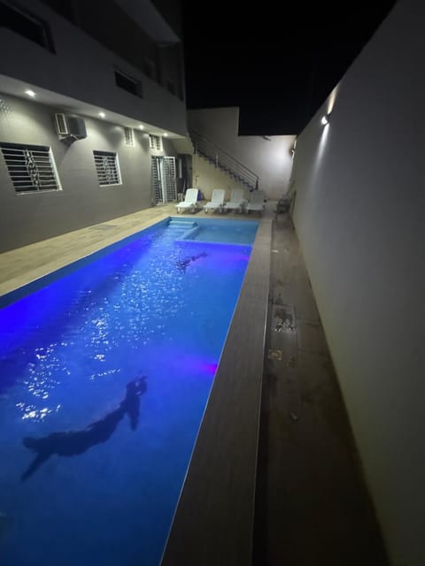 Night, People, Pool view, Swimming pool, group of guests