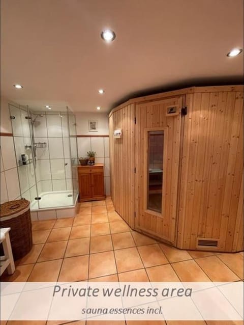 Shower, Sauna, Bathroom, Spa and wellness centre/facilities