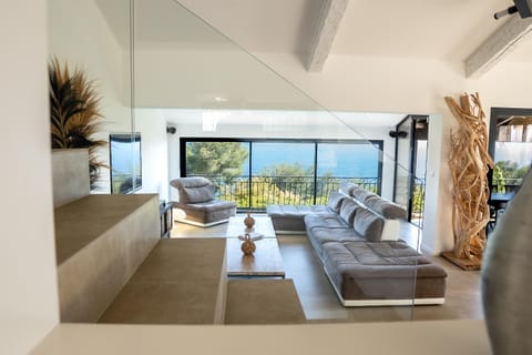 Living room, Seating area, Sea view