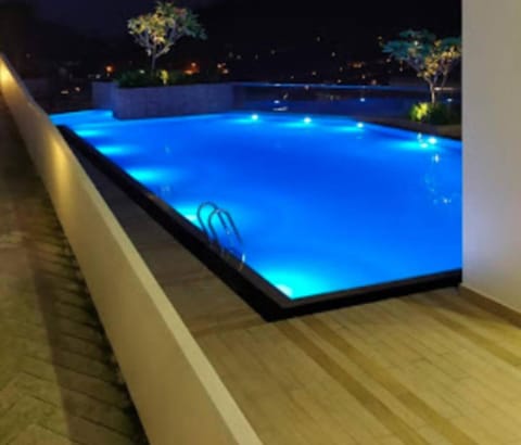 Patio, Night, Swimming pool