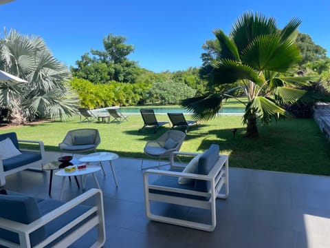 Patio, Seating area, Garden view, sunbed