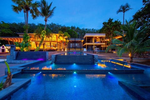 Property building, Night, View (from property/room), Pool view, Swimming pool