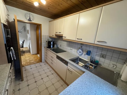 Kitchen or kitchenette, dishwasher, stove