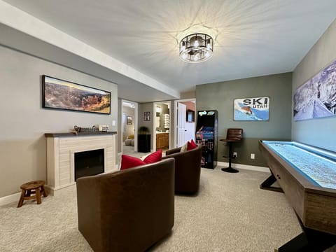 Game Room, fireplace