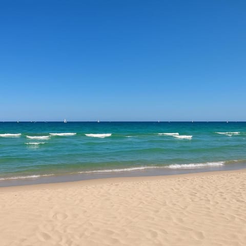 Beach, Sea view, sunbed