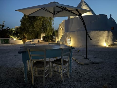 Patio, Night, Dining area