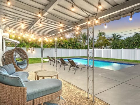 Patio, Seating area, Pool view, Swimming pool