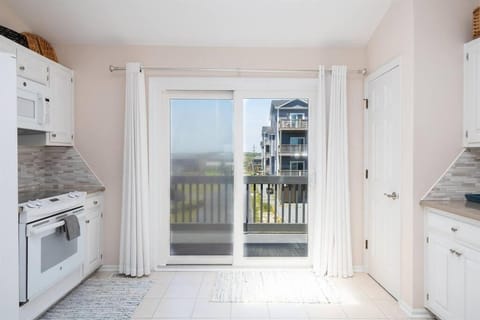 Oceanfront Pool Balcony at Ospreys Nest in North Topsail Beach Apartment in North Topsail Beach