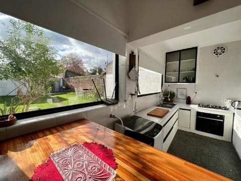 Kitchen or kitchenette, Dining area, Garden view