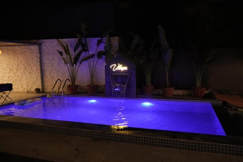 Night, Pool view, Swimming pool