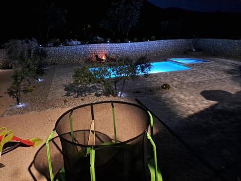 Night, Natural landscape, Swimming pool, sunbed