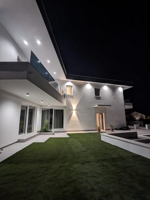 Property building, Night, Garden, Garden view