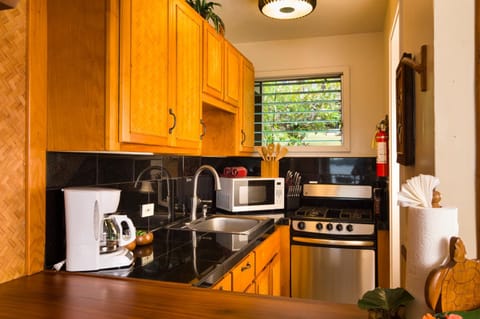 Coffee/tea facilities, Kitchen or kitchenette, oven, stove, toaster