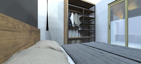 Bed, Photo of the whole room, Bedroom, wardrobe