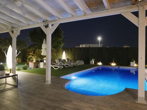 Night, Pool view, Swimming pool