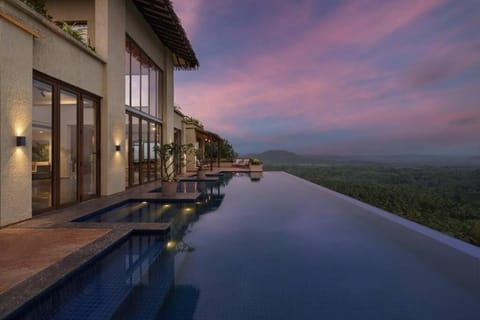 Property building, View (from property/room), Mountain view, Pool view, Swimming pool, Sunset