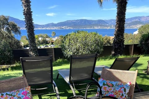 Patio, Garden view, Sea view, sunbed