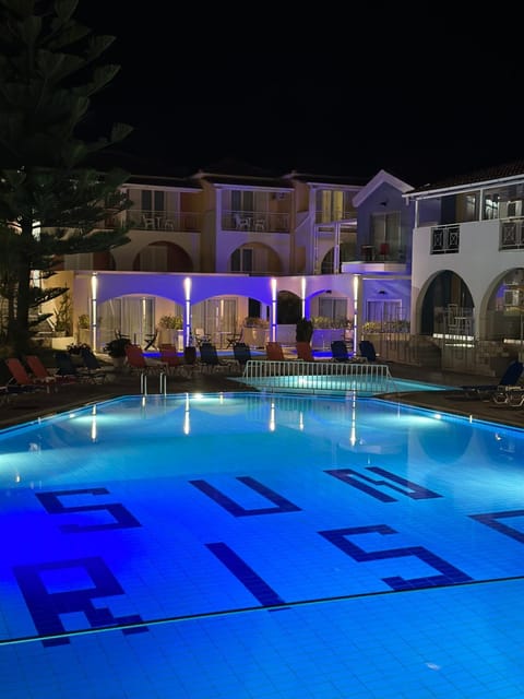 Night, Pool view, Swimming pool