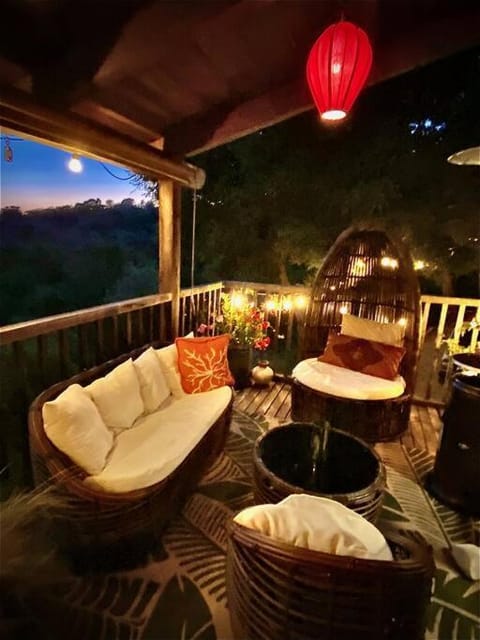 Patio, Night, Natural landscape, View (from property/room), Balcony/Terrace, Living room, Seating area