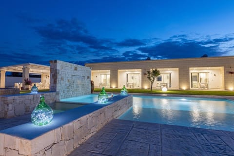 Property building, Night, Pool view, Swimming pool