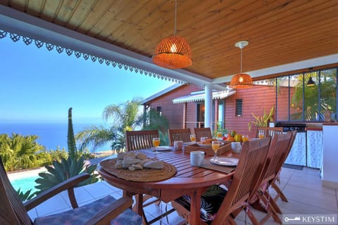 Patio, Dining area, Pool view, Sea view