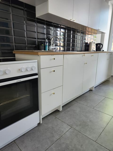 Kitchen or kitchenette, oven, stove