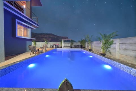 Property building, Night, Pool view, Swimming pool