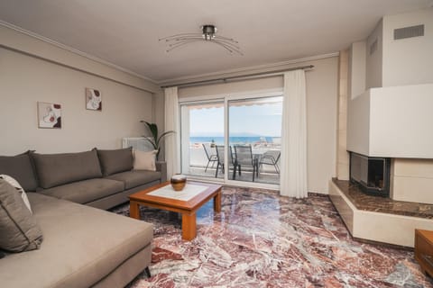 View (from property/room), Living room, Seating area, Sea view