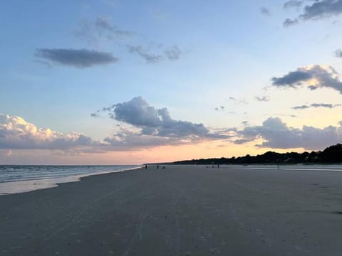 Beach, Sea view, Sunset