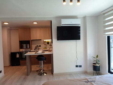 TV and multimedia, Kitchen or kitchenette, Dining area, oven, air conditioner