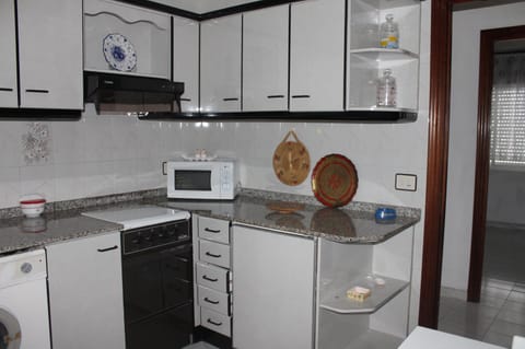 Kitchen or kitchenette, oven, stove, washing machine