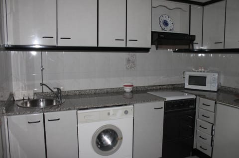 Kitchen or kitchenette, oven, washing machine