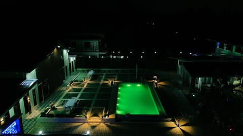 Night, Pool view, Swimming pool