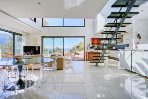 Natural landscape, Living room, Dining area